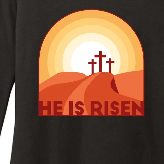 He Is Risen Sunset Jesus Christian Womens CVC Long Sleeve Shirt