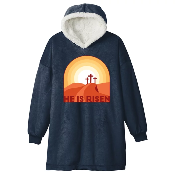 He Is Risen Sunset Jesus Christian Hooded Wearable Blanket