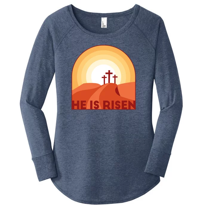 He Is Risen Sunset Jesus Christian Women's Perfect Tri Tunic Long Sleeve Shirt