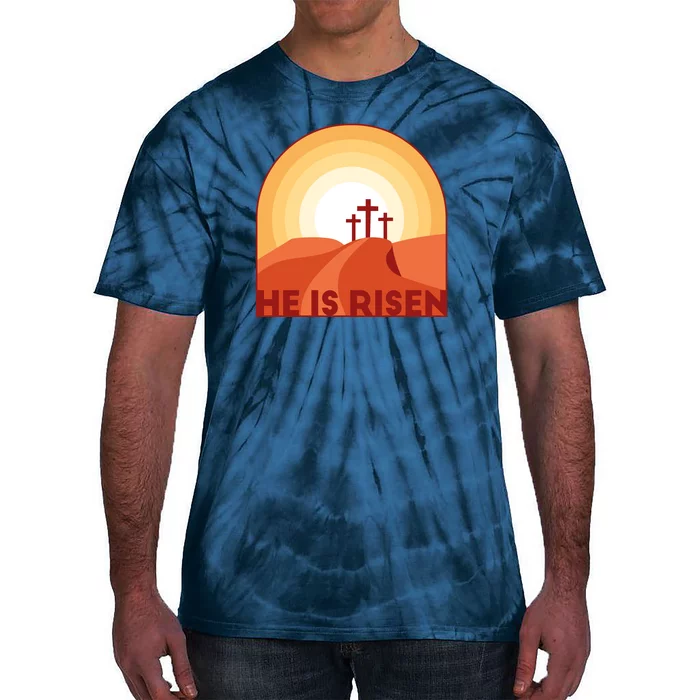 He Is Risen Sunset Jesus Christian Tie-Dye T-Shirt