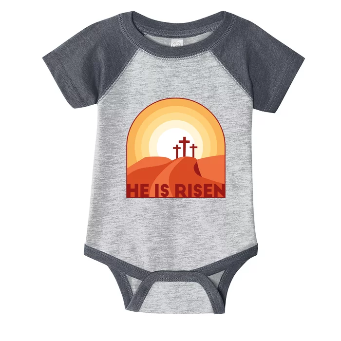 He Is Risen Sunset Jesus Christian Infant Baby Jersey Bodysuit