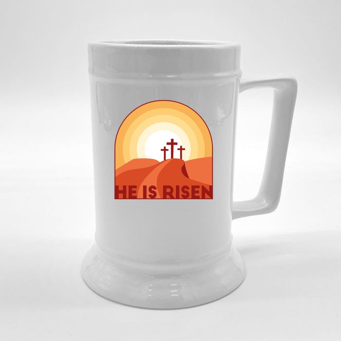 He Is Risen Sunset Jesus Christian Front & Back Beer Stein