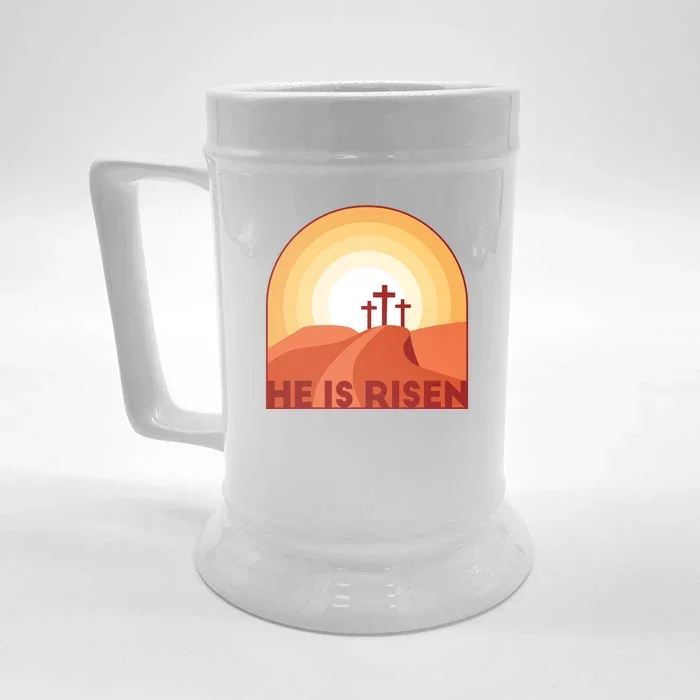 He Is Risen Sunset Jesus Christian Front & Back Beer Stein