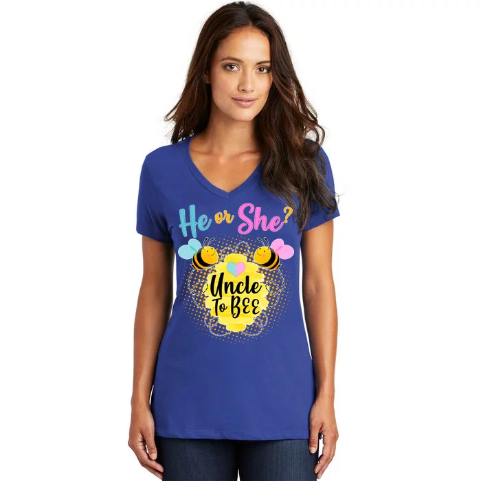 He or She? Uncle to Bee Women's V-Neck T-Shirt