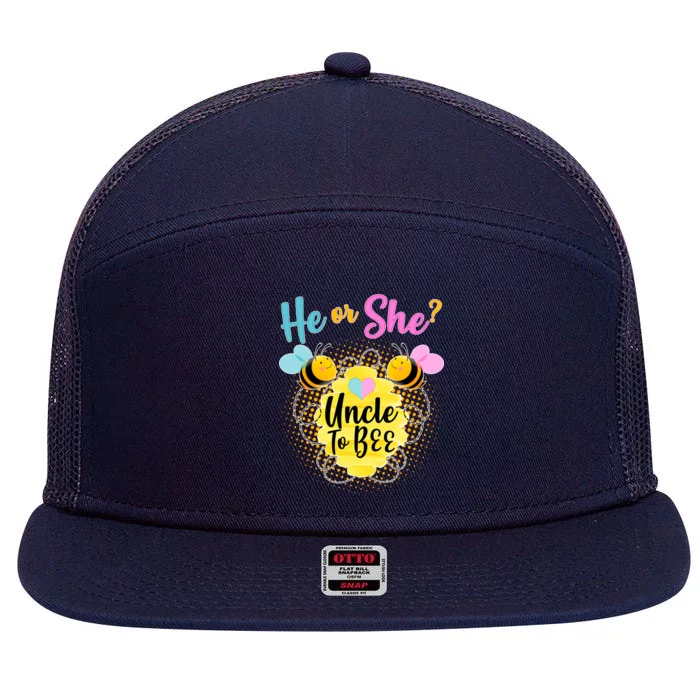 He or She? Uncle to Bee 7 Panel Mesh Trucker Snapback Hat