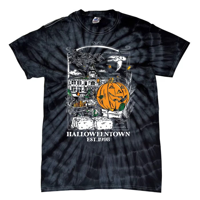 Halloween Est 1998 Funny Halloween Pumpkin Tie-Dye T-Shirt