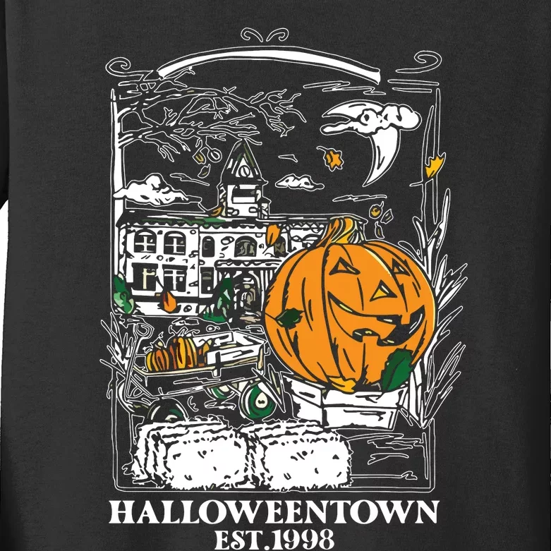 Halloween Est 1998 Funny Halloween Pumpkin Kids Long Sleeve Shirt