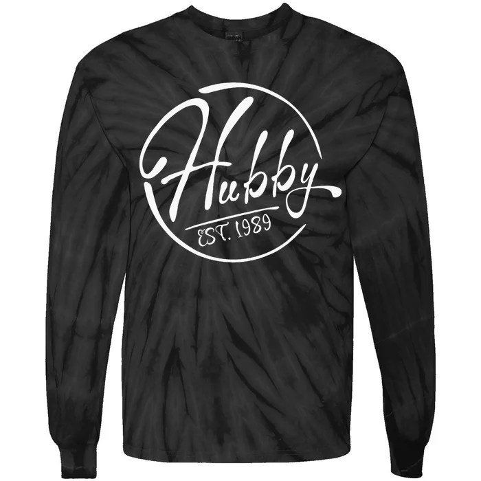 Hubby Established 1989 Wedding Anniversary Celebration Tie-Dye Long Sleeve Shirt