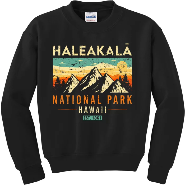 Haleakala Est 1961 Hawaii Vintage Retro National Park Kids Sweatshirt