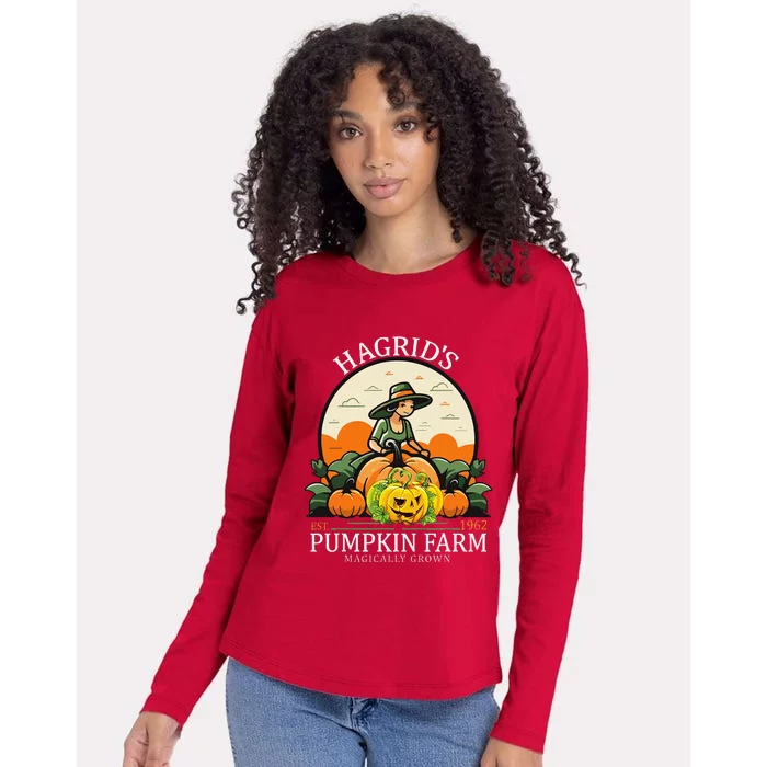 Hagrid’S Est. 1962 Pumpkin Farm Magically Grown Halloween Womens Cotton Relaxed Long Sleeve T-Shirt