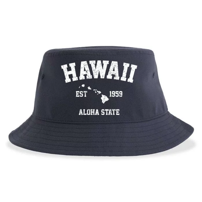 Hawaii Est 1959 Aloha State Vintage Sustainable Bucket Hat