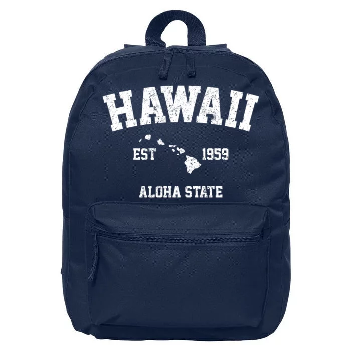 Hawaii Est 1959 Aloha State Vintage 16 in Basic Backpack