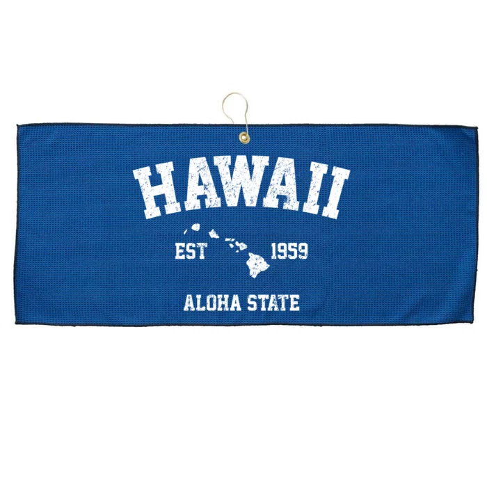 Hawaii Est 1959 Aloha State Vintage Large Microfiber Waffle Golf Towel