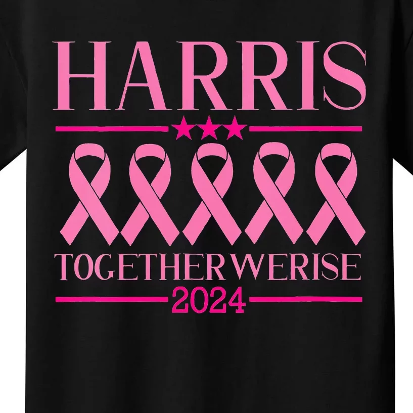 Harris Election 2024 Kamala Harris Breast Cancer Squad Kids T-Shirt