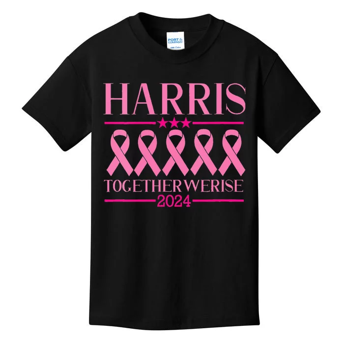 Harris Election 2024 Kamala Harris Breast Cancer Squad Kids T-Shirt