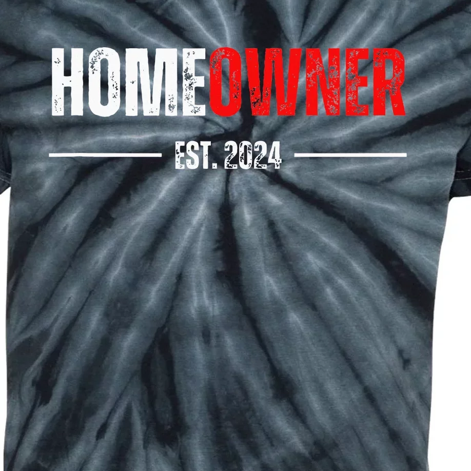 Homeowner Est 2024 Proud Housewarming For New Home Owner Kids Tie-Dye T-Shirt