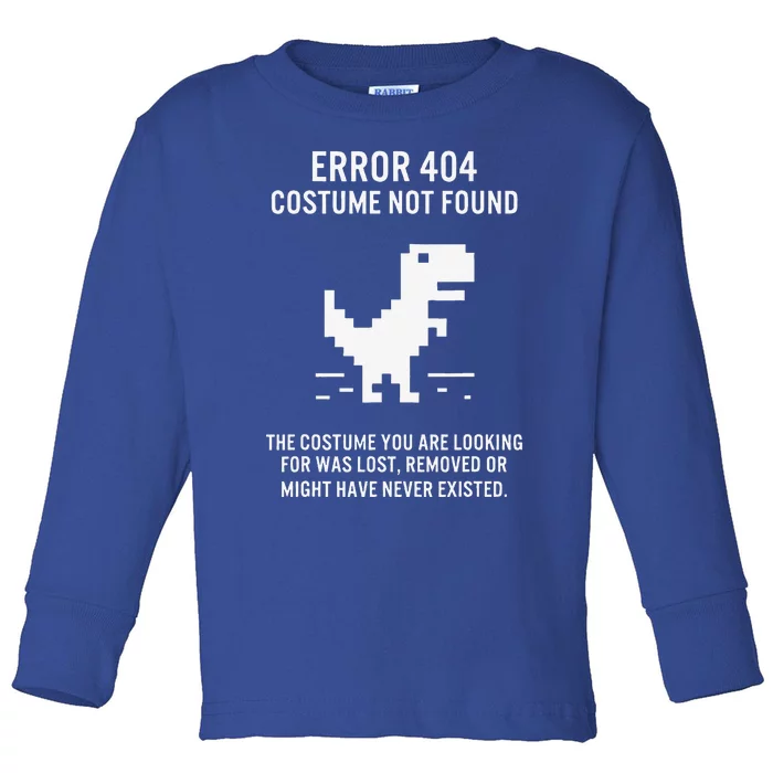 Halloween Error 404 Costume Not Found Coding Programmer Geek Toddler Long Sleeve Shirt