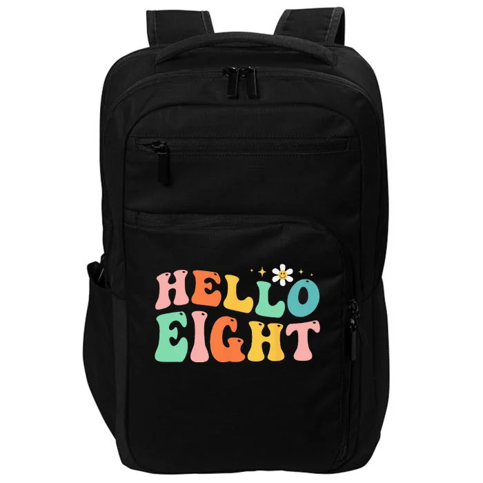 Hello Eight 8 Year Old 8th Birthday Girl Age 8 BDay Groovy Impact Tech Backpack