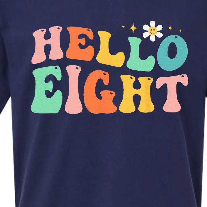 Hello Eight 8 Year Old 8th Birthday Girl Age 8 BDay Groovy Sueded Cloud Jersey T-Shirt