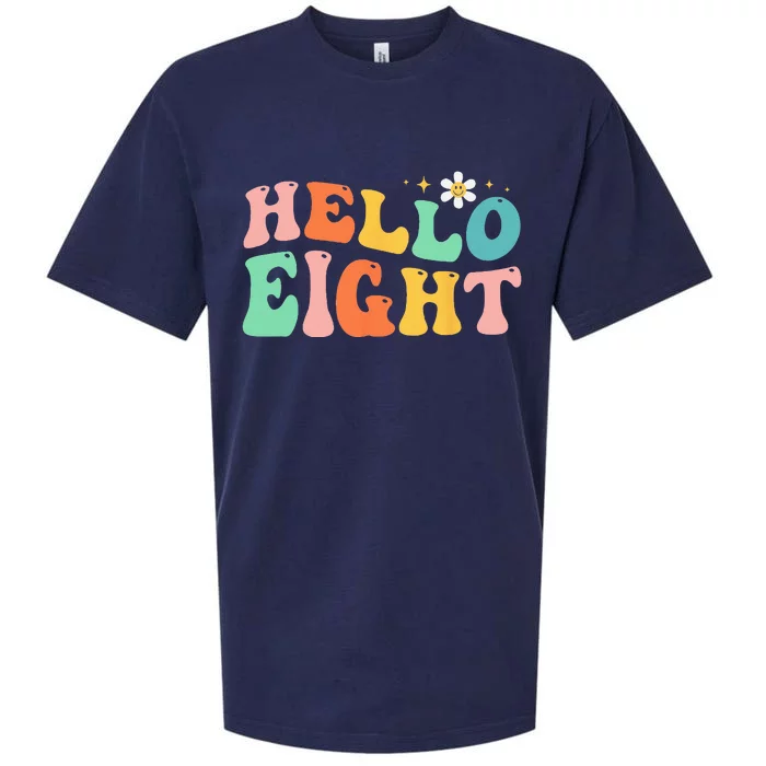 Hello Eight 8 Year Old 8th Birthday Girl Age 8 BDay Groovy Sueded Cloud Jersey T-Shirt