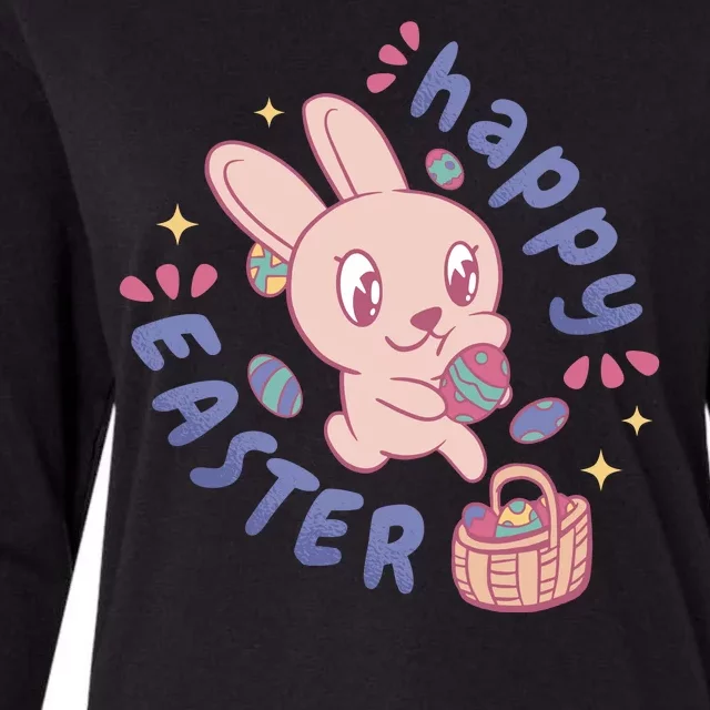 Happy Easter Adorable Bunny Womens Cotton Relaxed Long Sleeve T-Shirt