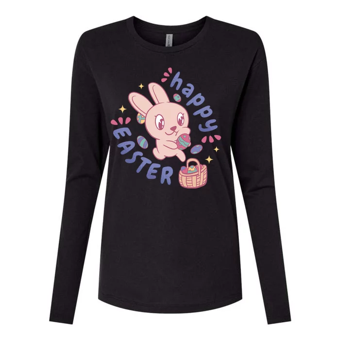 Happy Easter Adorable Bunny Womens Cotton Relaxed Long Sleeve T-Shirt