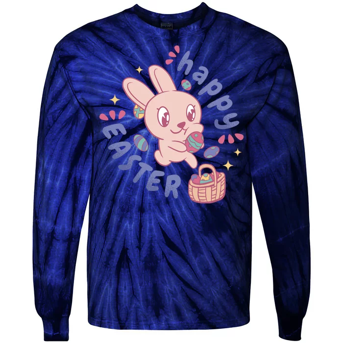 Happy Easter Adorable Bunny Tie-Dye Long Sleeve Shirt