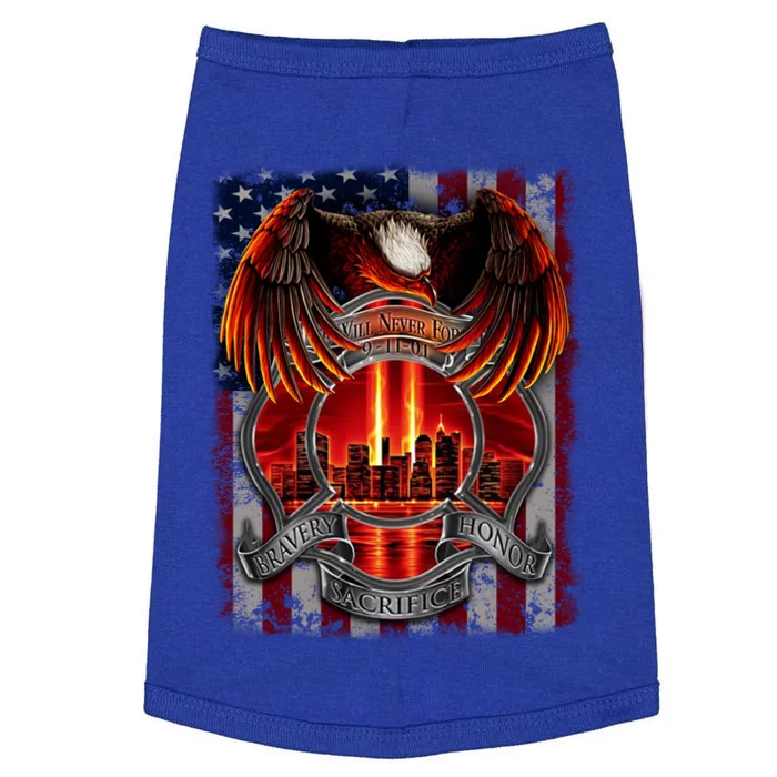 Honor Eagle American Flag We Will Never Forget 911 Funny Gift Doggie Tank