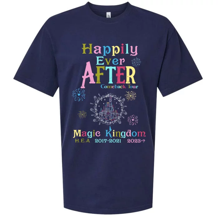 Happily Ever After Come Back Tour Magic Kingdom Diz Nee Castle Family Trip Sueded Cloud Jersey T-Shirt