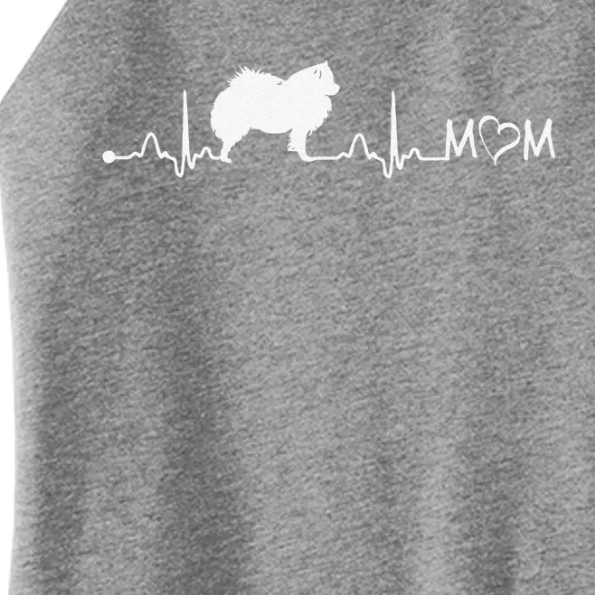 Heartbeat EKG American Eskimo Dog Dog Mom Gift Women’s Perfect Tri Rocker Tank