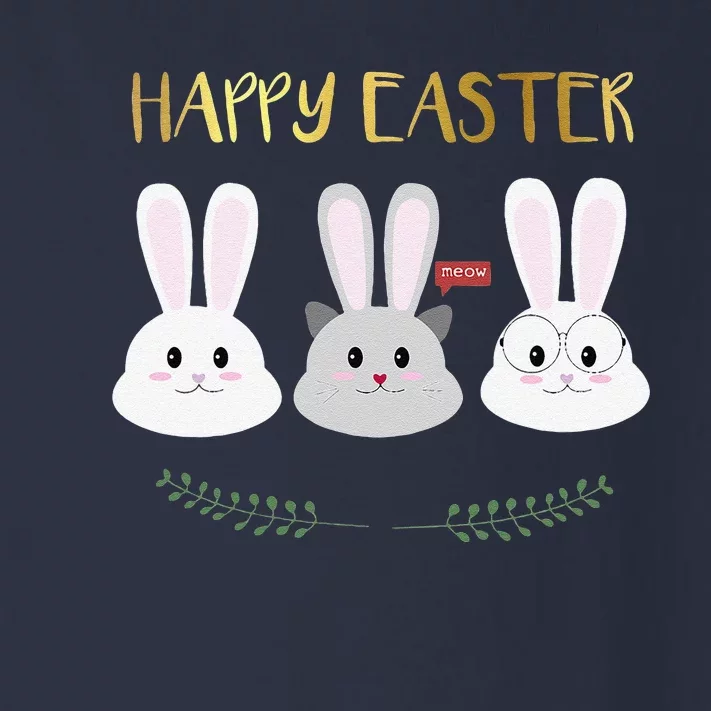 Happy Easter April Fools Day Bunnies And Cat Toddler Long Sleeve Shirt