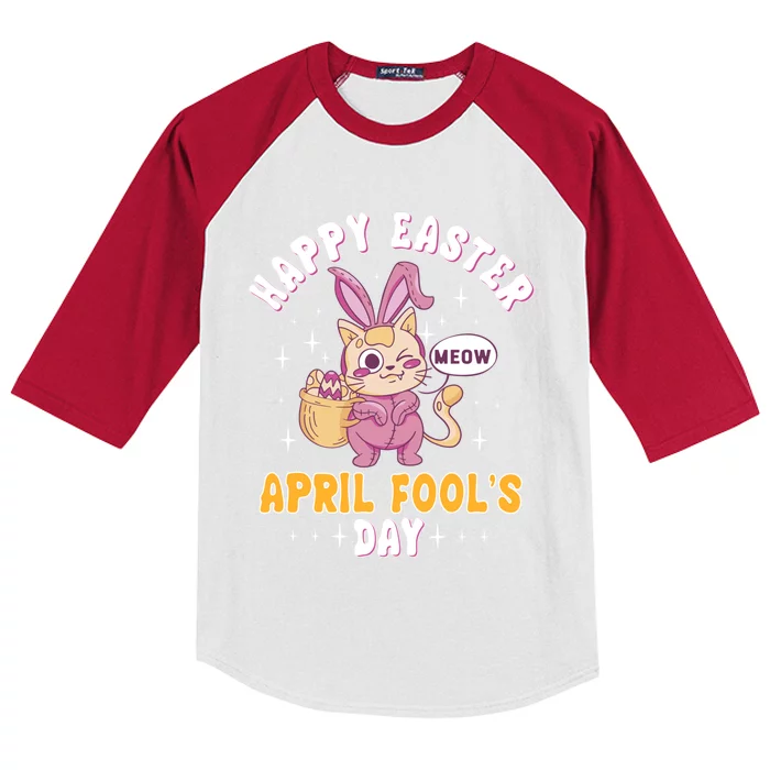 Happy Easter April Fools Day Prank Jokester Holiday Gift Kids Colorblock Raglan Jersey