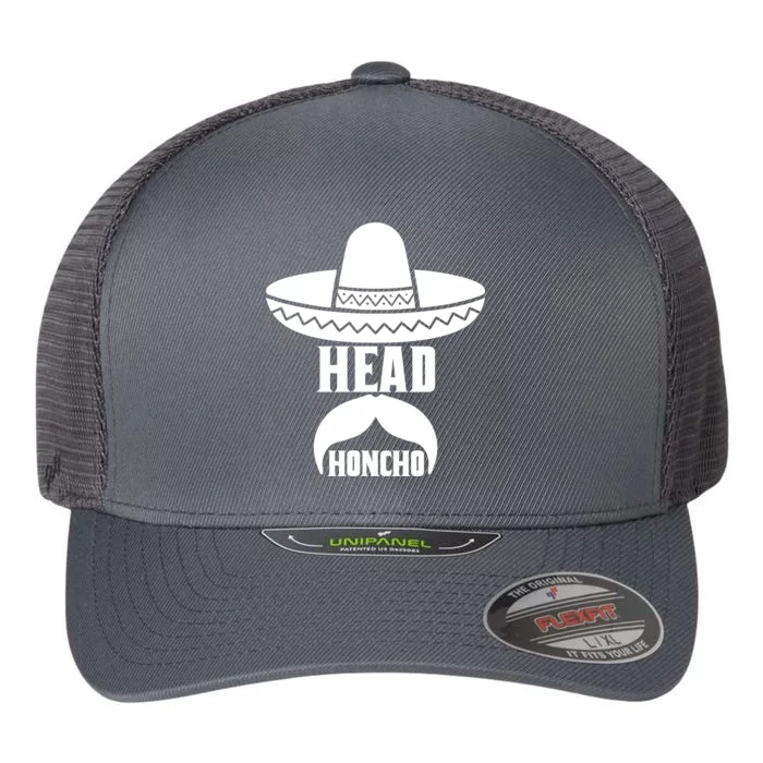 Head Honcho Sombrero Moustache Funny Cinco De Mayo Flexfit Unipanel Trucker Cap