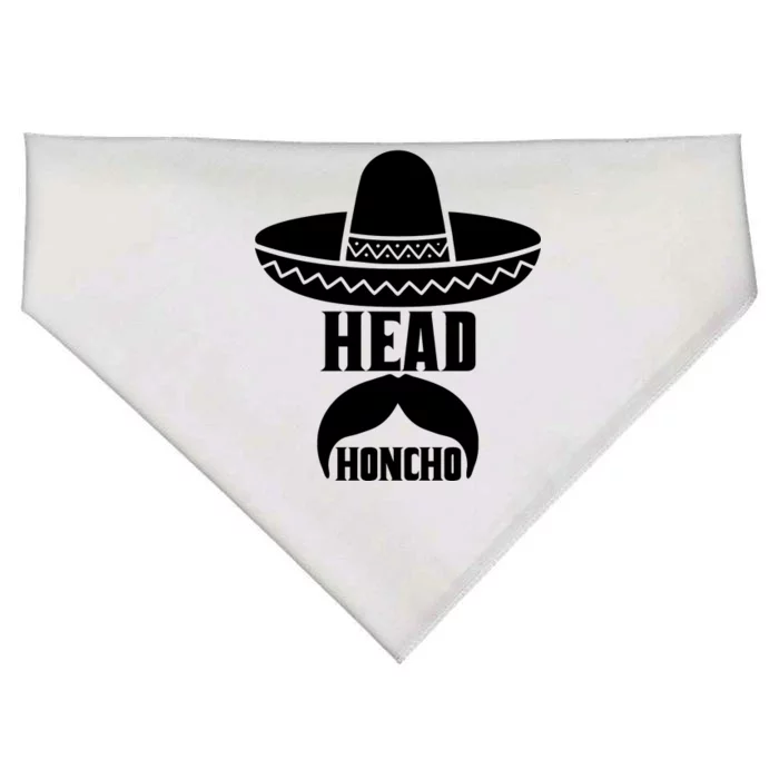 Head Honcho Sombrero Moustache Funny Cinco De Mayo USA-Made Doggie Bandana