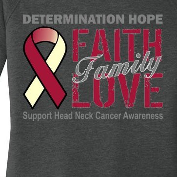 Head Neck Cancer Awareness Women’s Perfect Tri Tunic Long Sleeve Shirt