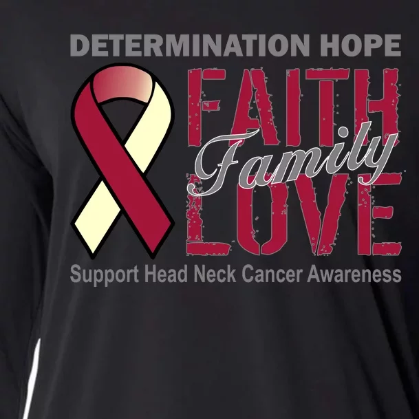 Head Neck Cancer Awareness Cooling Performance Long Sleeve Crew