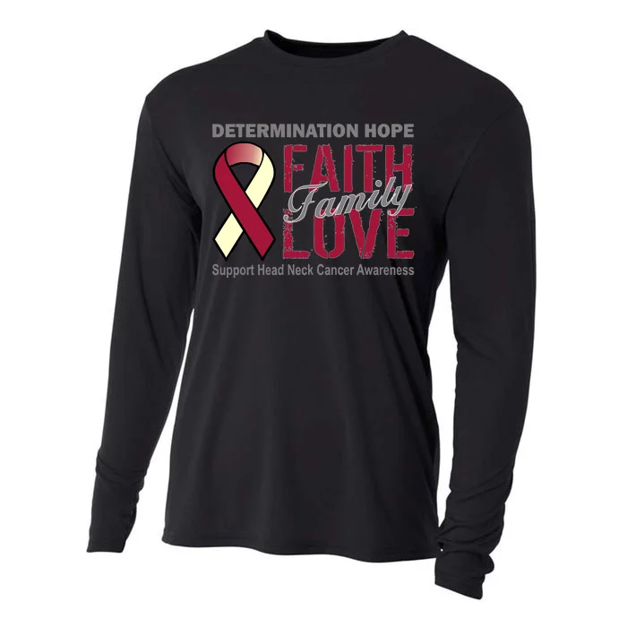 Head Neck Cancer Awareness Cooling Performance Long Sleeve Crew