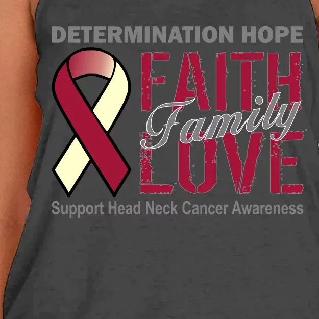 Head Neck Cancer Awareness Women's Knotted Racerback Tank