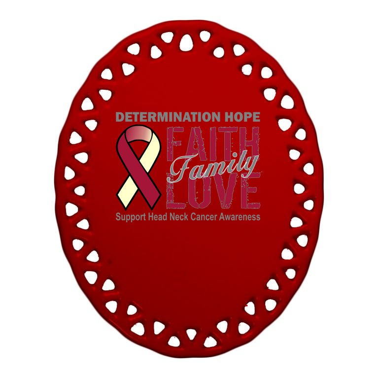 Head Neck Cancer Awareness Oval Ornament