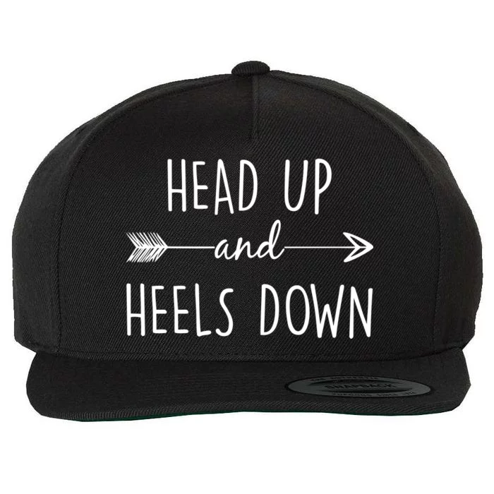 Head Up And Heels Down Wool Snapback Cap