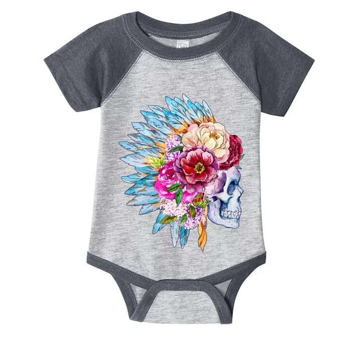 Headdress Floral Skull Infant Baby Jersey Bodysuit