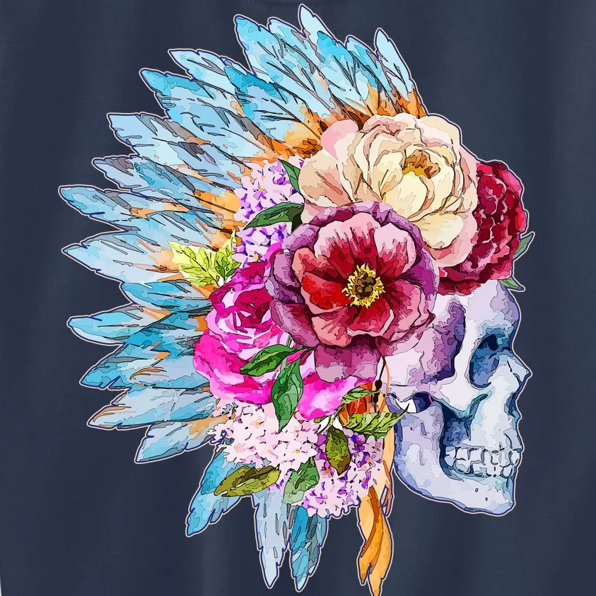 Headdress Floral Skull Kids Sweatshirt