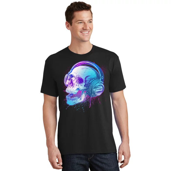 Headphones Music Lover Skull T-Shirt