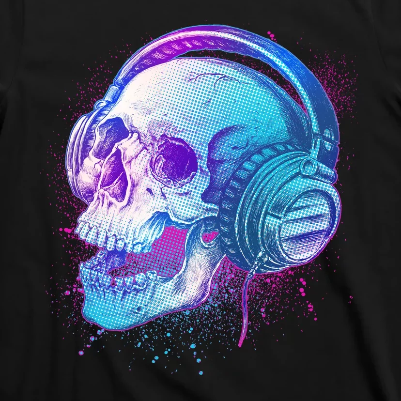 Headphones Music Lover Skull T-Shirt