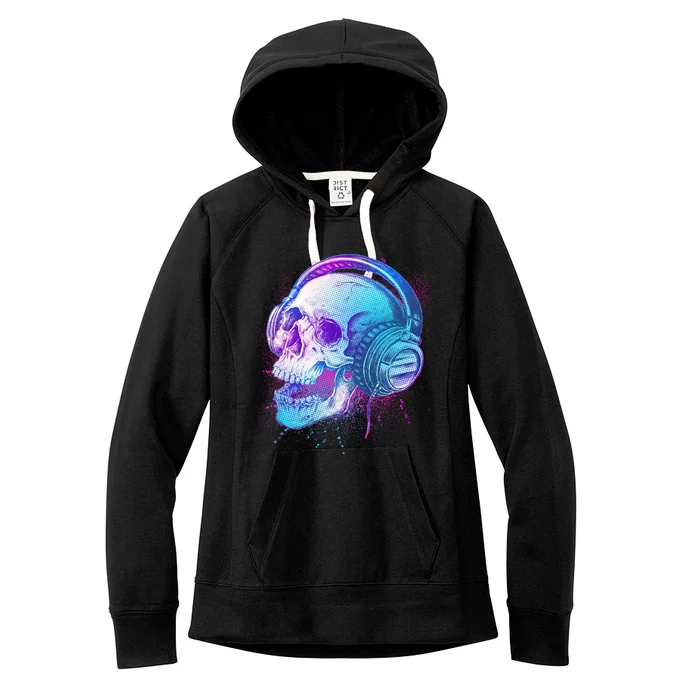 Headphones Music Lover Skull Women's Fleece Hoodie