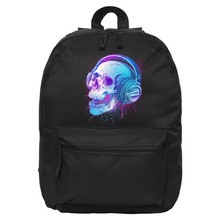 Headphones Music Lover Skull 16 in Basic Backpack