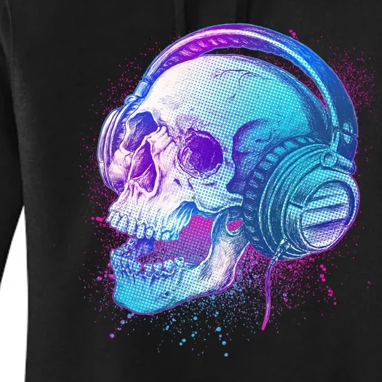 Headphones Music Lover Skull Women's Pullover Hoodie