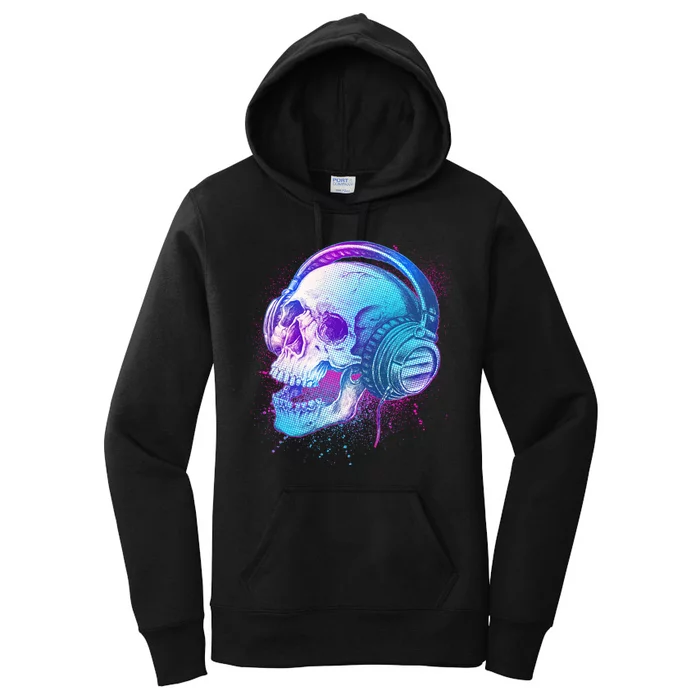 Headphones Music Lover Skull Women's Pullover Hoodie