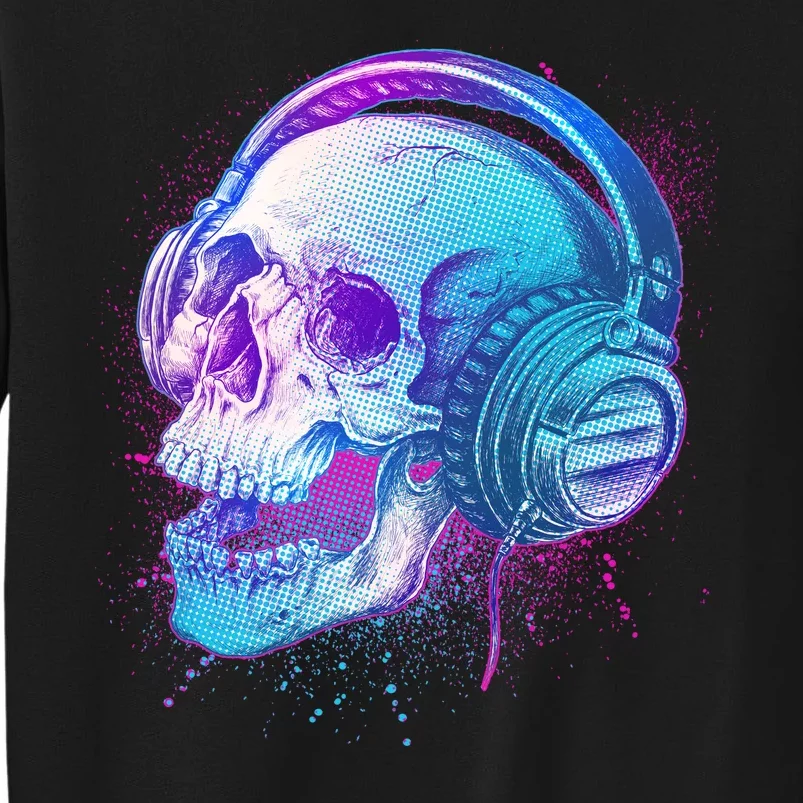 Headphones Music Lover Skull Tall Sweatshirt