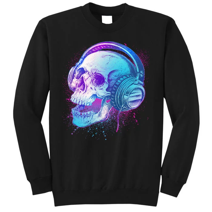 Headphones Music Lover Skull Tall Sweatshirt